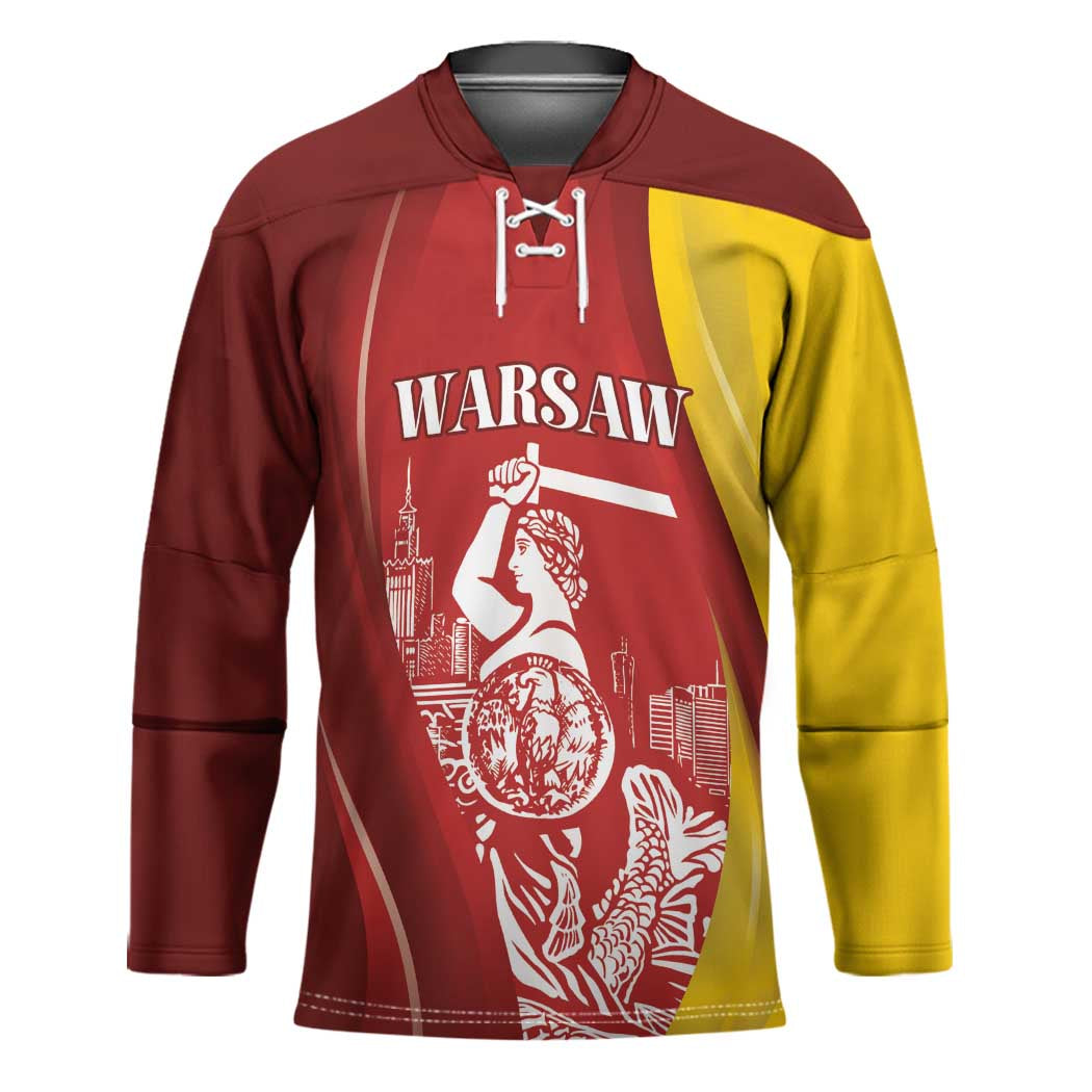 Warsaw Capital of Poland Personalized Hockey Jersey Syrenka Warszawska Sporty Style