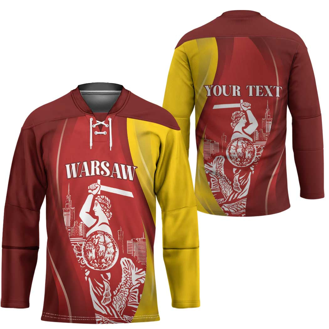 Warsaw Capital of Poland Personalized Hockey Jersey Syrenka Warszawska Sporty Style
