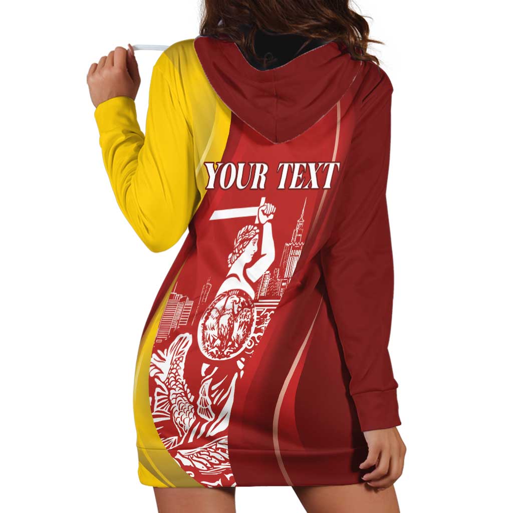 Warsaw Capital of Poland Personalized Hoodie Dress Syrenka Warszawska Sporty Style