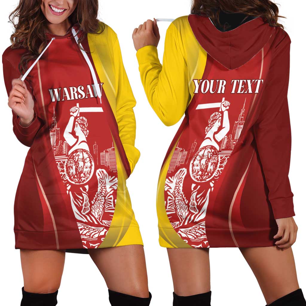 Warsaw Capital of Poland Personalized Hoodie Dress Syrenka Warszawska Sporty Style