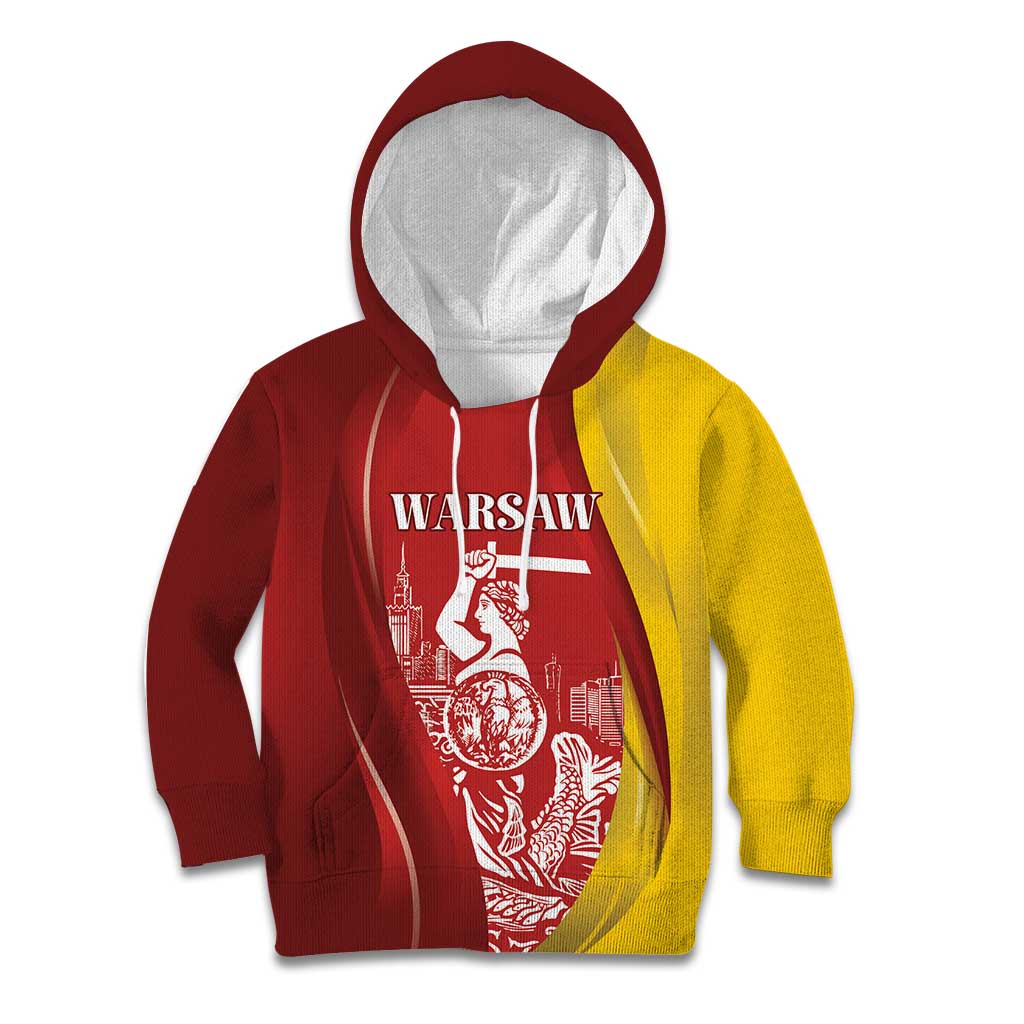 Warsaw Capital of Poland Personalized Kid Hoodie Syrenka Warszawska Sporty Style