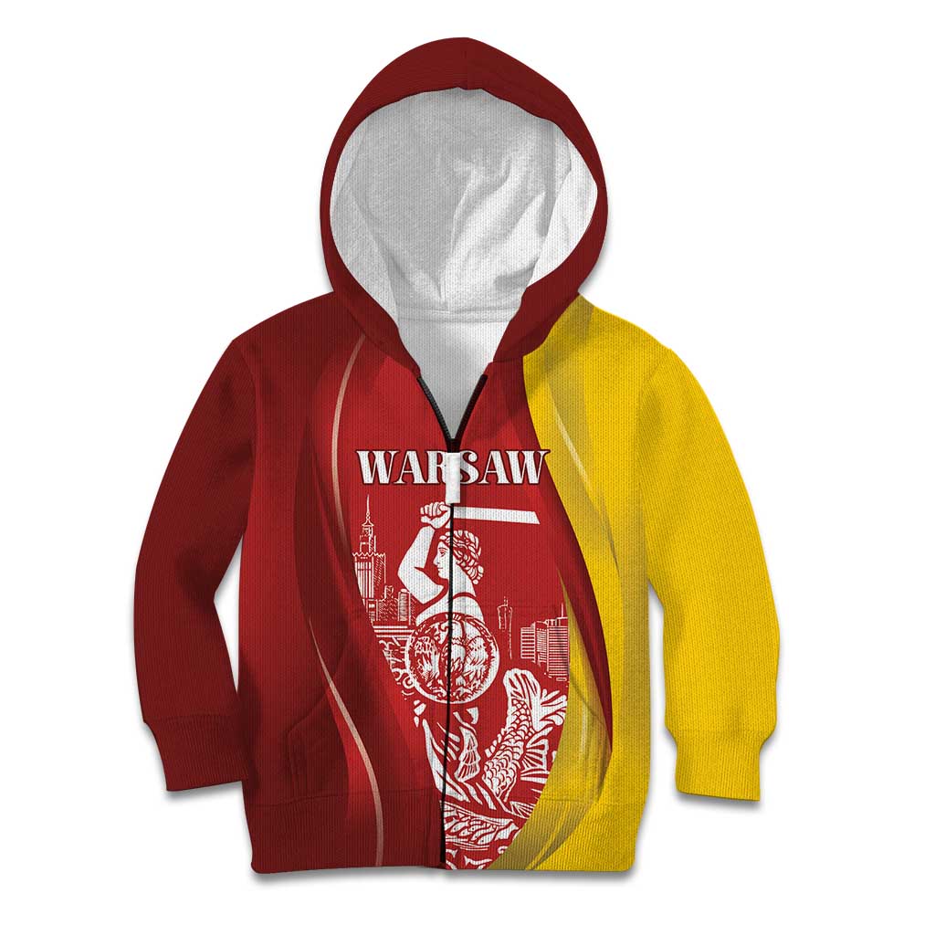 Warsaw Capital of Poland Personalized Kid Hoodie Syrenka Warszawska Sporty Style