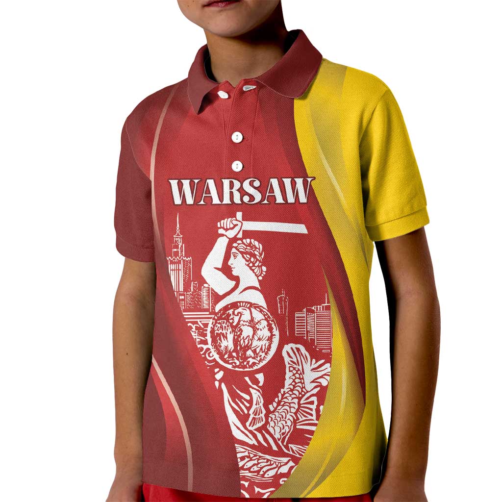Warsaw Capital of Poland Personalized Kid Polo Shirt Syrenka Warszawska Sporty Style