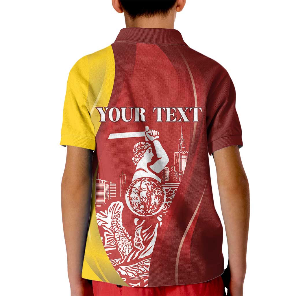 Warsaw Capital of Poland Personalized Kid Polo Shirt Syrenka Warszawska Sporty Style