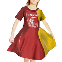 Warsaw Capital of Poland Personalized Kid Short Sleeve Dress Syrenka Warszawska Sporty Style