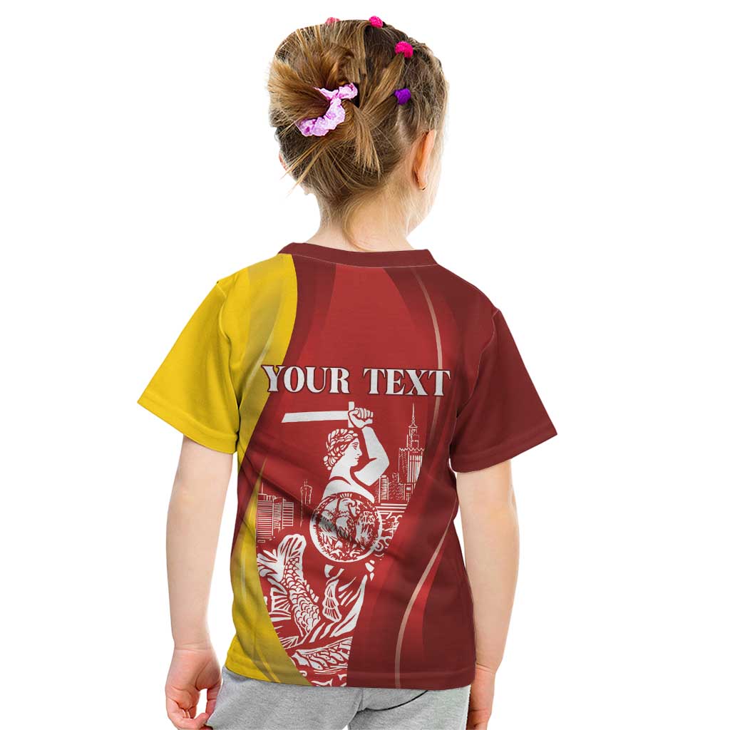 Warsaw Capital of Poland Personalized Kid T Shirt Syrenka Warszawska Sporty Style