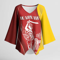 Warsaw Capital of Poland Personalized Kimono Sleeve Blouse Syrenka Warszawska Sporty Style