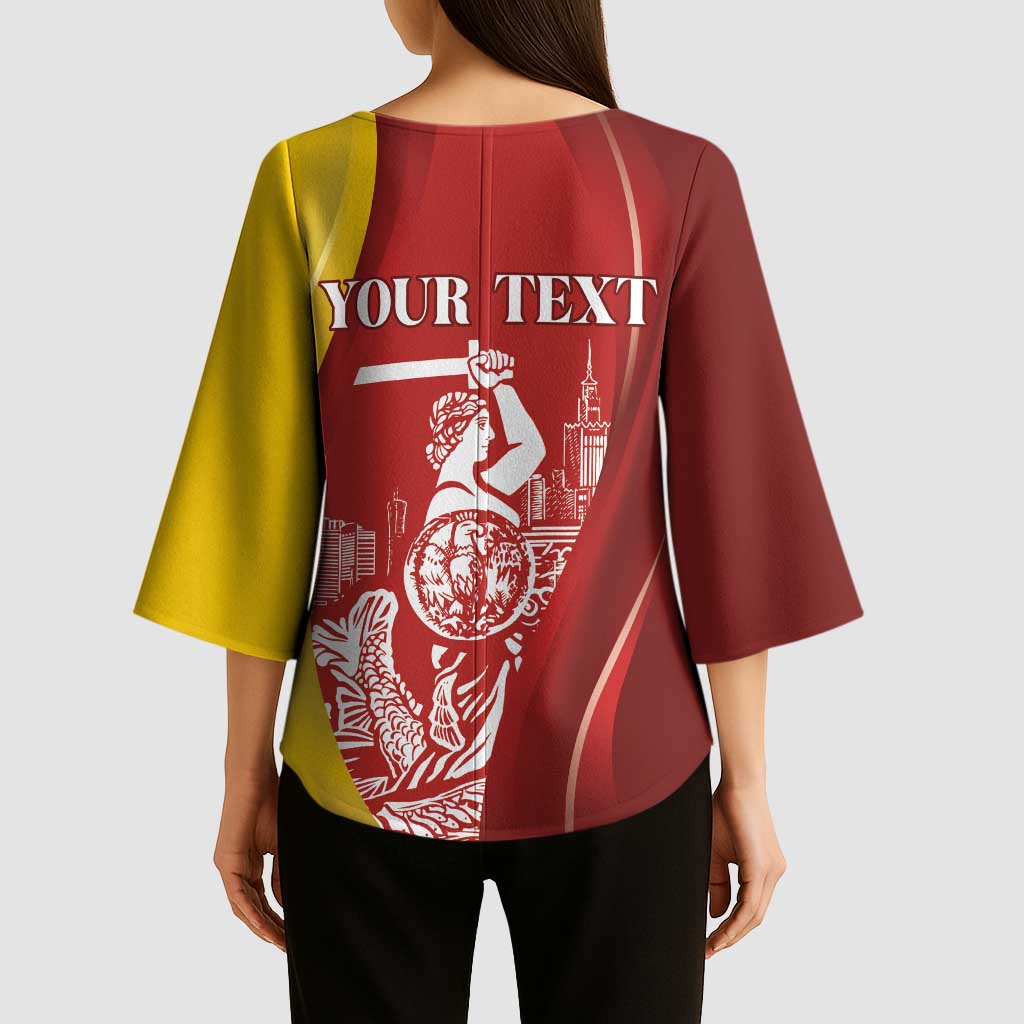 Warsaw Capital of Poland Personalized Kimono Sleeve Blouse Syrenka Warszawska Sporty Style