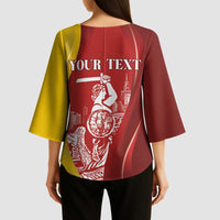 Warsaw Capital of Poland Personalized Kimono Sleeve Blouse Syrenka Warszawska Sporty Style