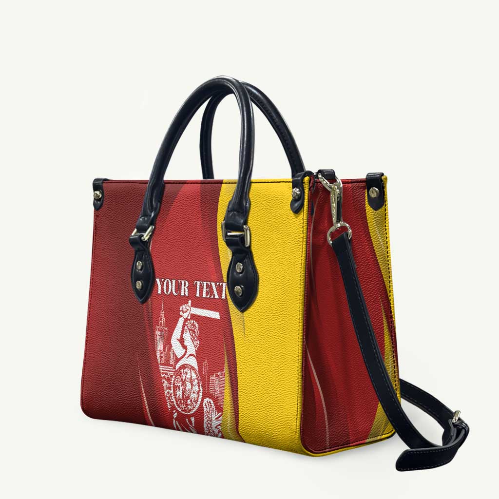 Warsaw Capital of Poland Personalized Leather Bag Syrenka Warszawska Sporty Style