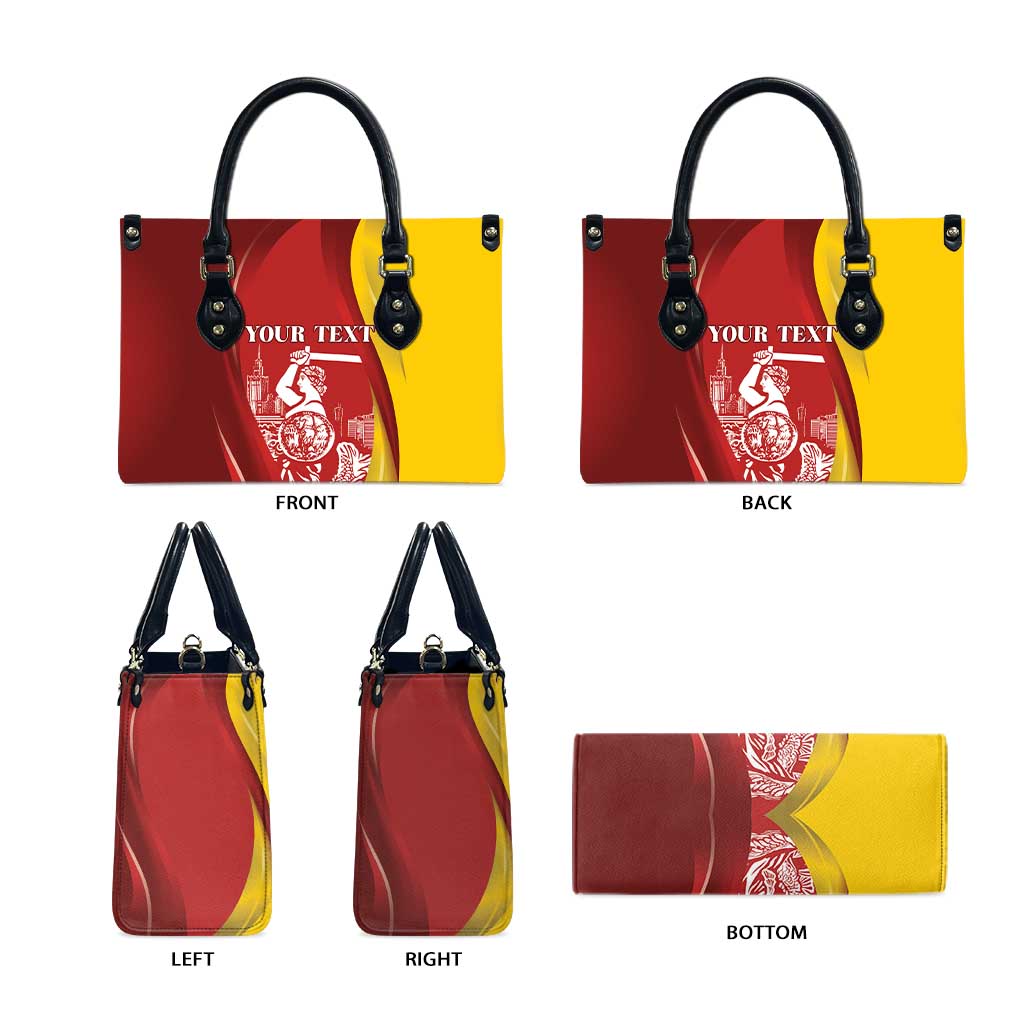 Warsaw Capital of Poland Personalized Leather Bag Syrenka Warszawska Sporty Style