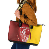 Warsaw Capital of Poland Personalized Leather Tote Bag Syrenka Warszawska Sporty Style
