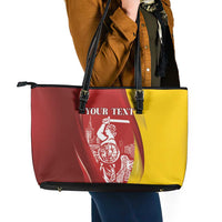 Warsaw Capital of Poland Personalized Leather Tote Bag Syrenka Warszawska Sporty Style