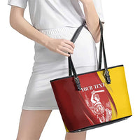 Warsaw Capital of Poland Personalized Leather Tote Bag Syrenka Warszawska Sporty Style