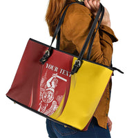 Warsaw Capital of Poland Personalized Leather Tote Bag Syrenka Warszawska Sporty Style