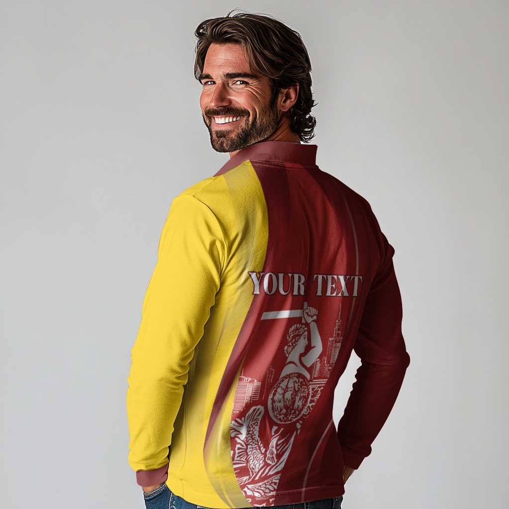 Warsaw Capital of Poland Personalized Long Sleeve Polo Shirt Syrenka Warszawska Sporty Style