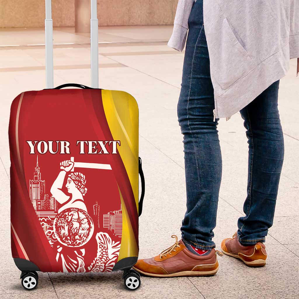 Warsaw Capital of Poland Personalized Luggage Cover Syrenka Warszawska Sporty Style