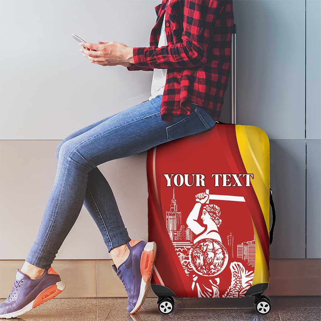 Warsaw Capital of Poland Personalized Luggage Cover Syrenka Warszawska Sporty Style