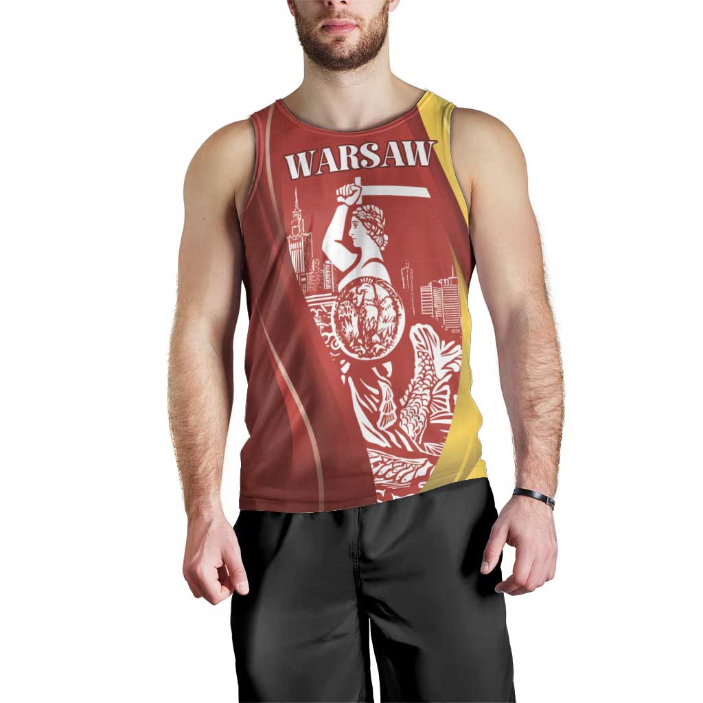 Warsaw Capital of Poland Personalized Men Tank Top Syrenka Warszawska Sporty Style