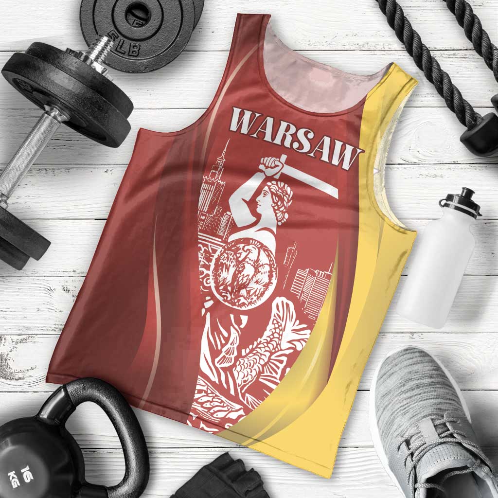 Warsaw Capital of Poland Personalized Men Tank Top Syrenka Warszawska Sporty Style