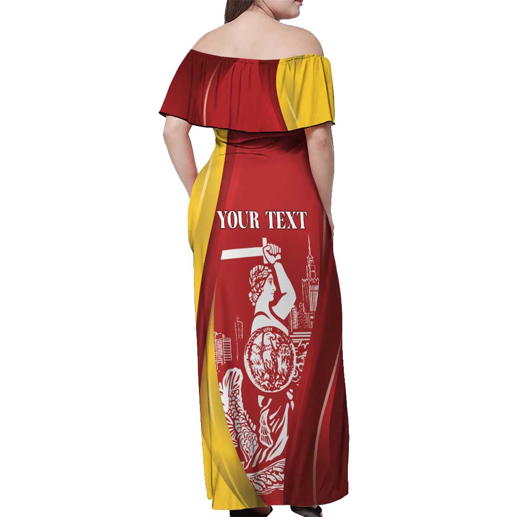 Warsaw Capital of Poland Personalized Off Shoulder Maxi Dress Syrenka Warszawska Sporty Style
