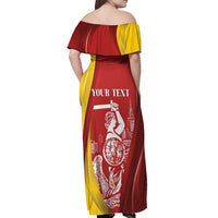 Warsaw Capital of Poland Personalized Off Shoulder Maxi Dress Syrenka Warszawska Sporty Style