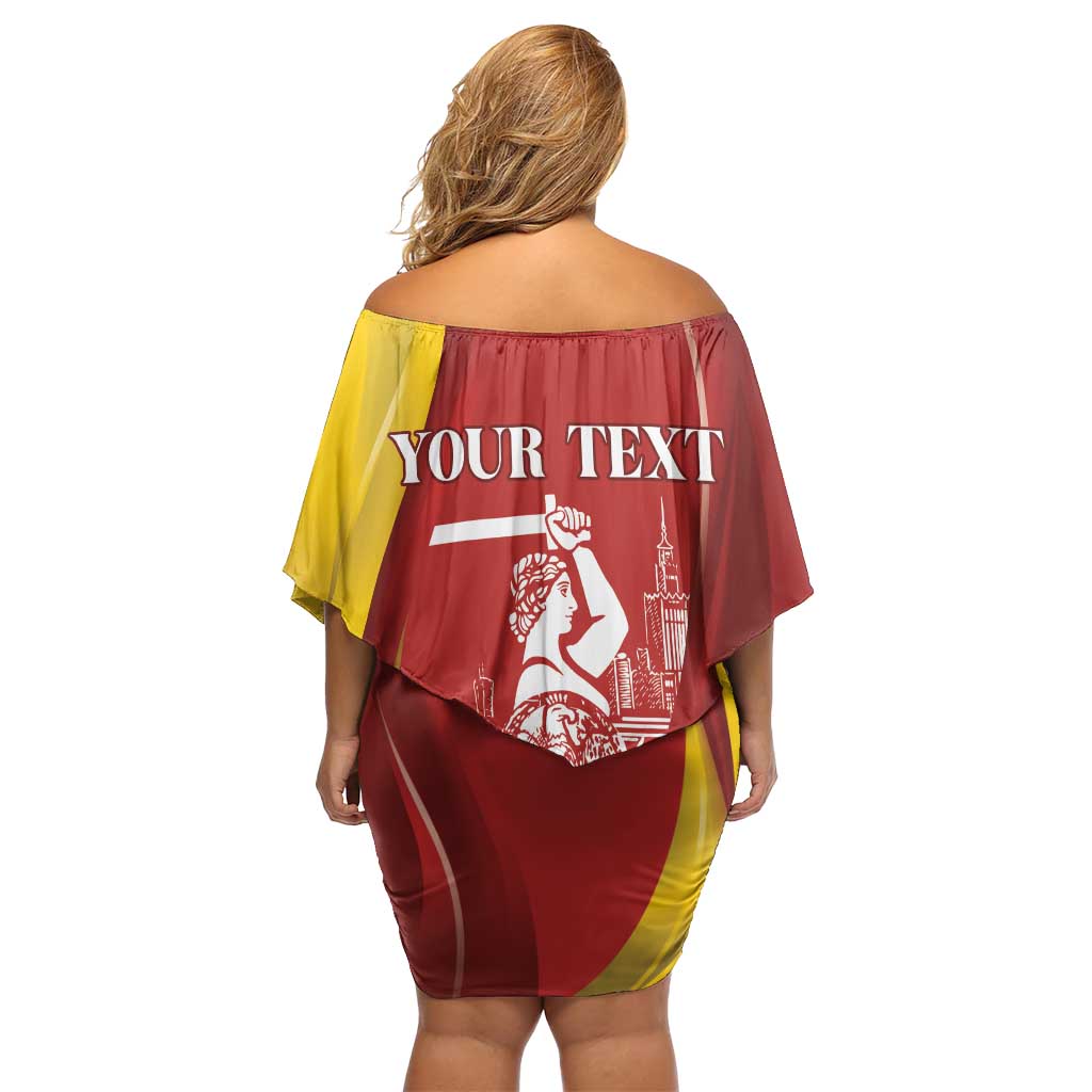 Warsaw Capital of Poland Personalized Off Shoulder Short Dress Syrenka Warszawska Sporty Style