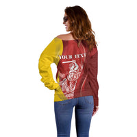 Warsaw Capital of Poland Personalized Off Shoulder Sweater Syrenka Warszawska Sporty Style