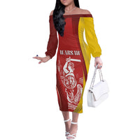 Warsaw Capital of Poland Personalized Off The Shoulder Long Sleeve Dress Syrenka Warszawska Sporty Style