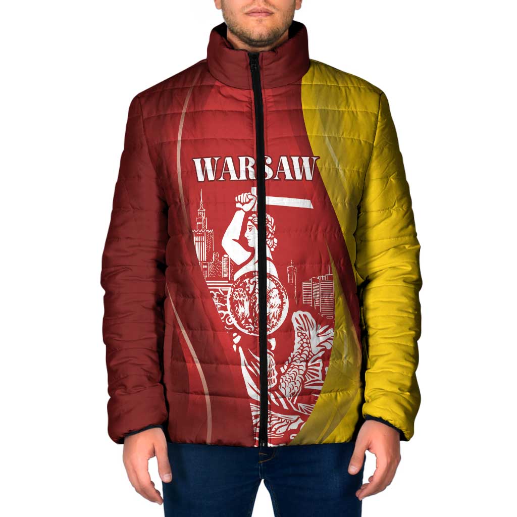 Warsaw Capital of Poland Personalized Padded Jacket Syrenka Warszawska Sporty Style