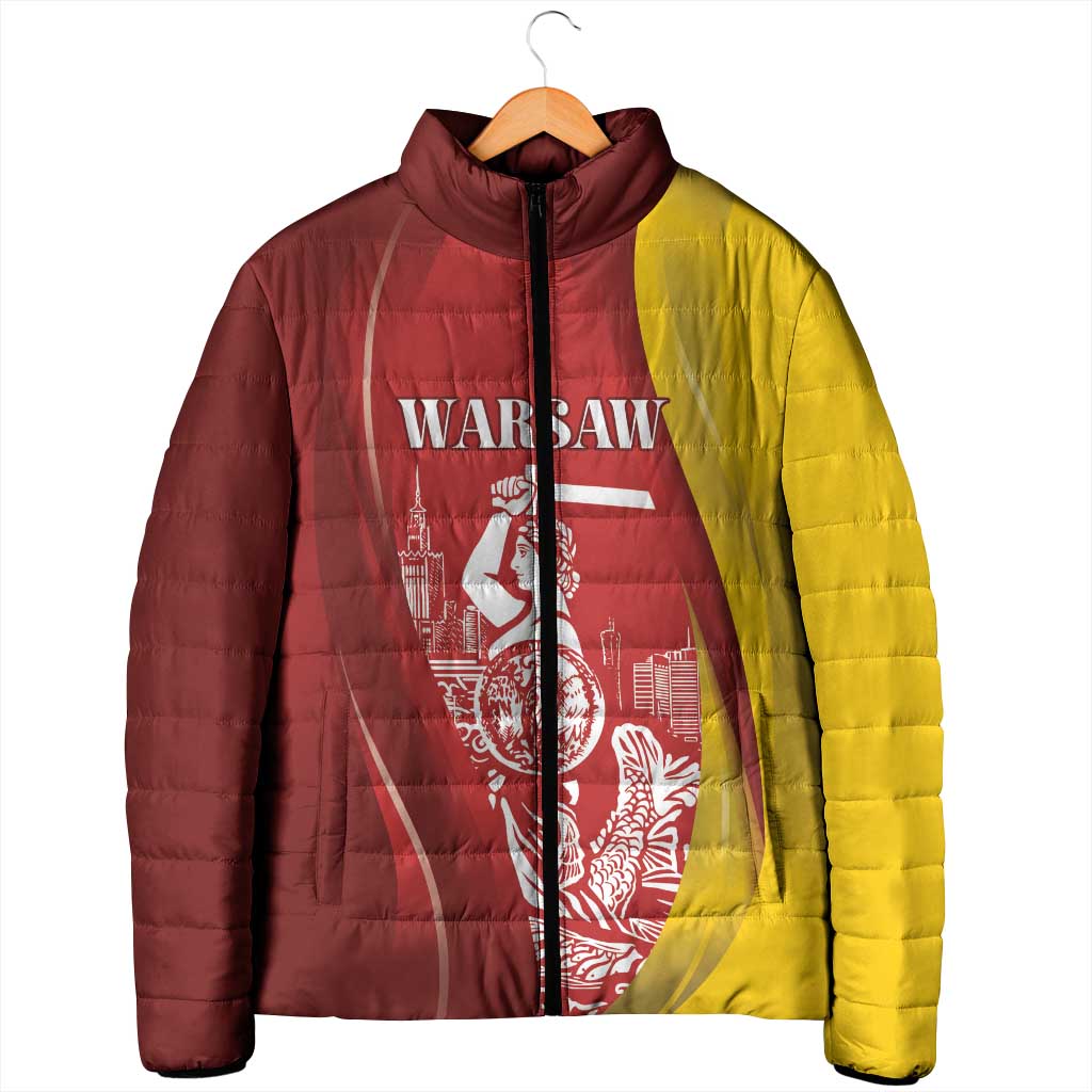 Warsaw Capital of Poland Personalized Padded Jacket Syrenka Warszawska Sporty Style