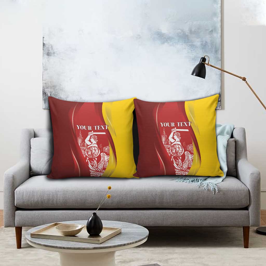 Warsaw Capital of Poland Personalized Pillow Cover Syrenka Warszawska Sporty Style