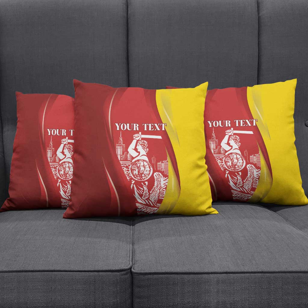 Warsaw Capital of Poland Personalized Pillow Cover Syrenka Warszawska Sporty Style