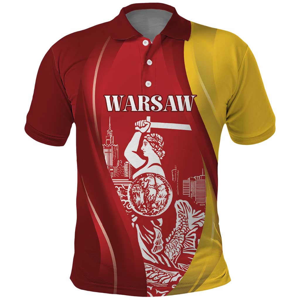 Warsaw Capital of Poland Personalized Polo Shirt Syrenka Warszawska Sporty Style