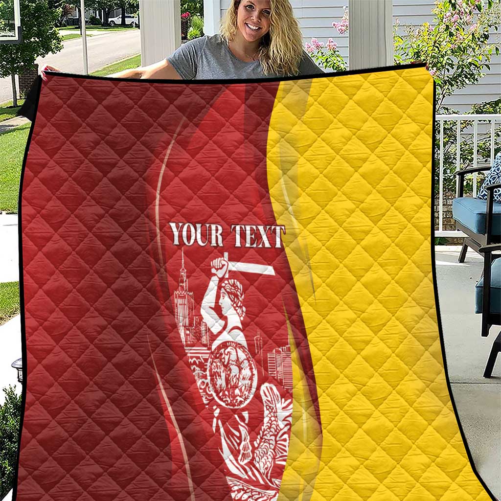 Warsaw Capital of Poland Personalized Quilt Syrenka Warszawska Sporty Style