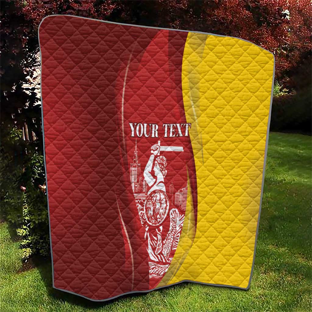 Warsaw Capital of Poland Personalized Quilt Syrenka Warszawska Sporty Style