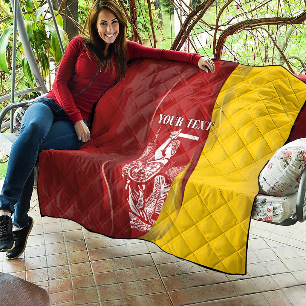 Warsaw Capital of Poland Personalized Quilt Syrenka Warszawska Sporty Style
