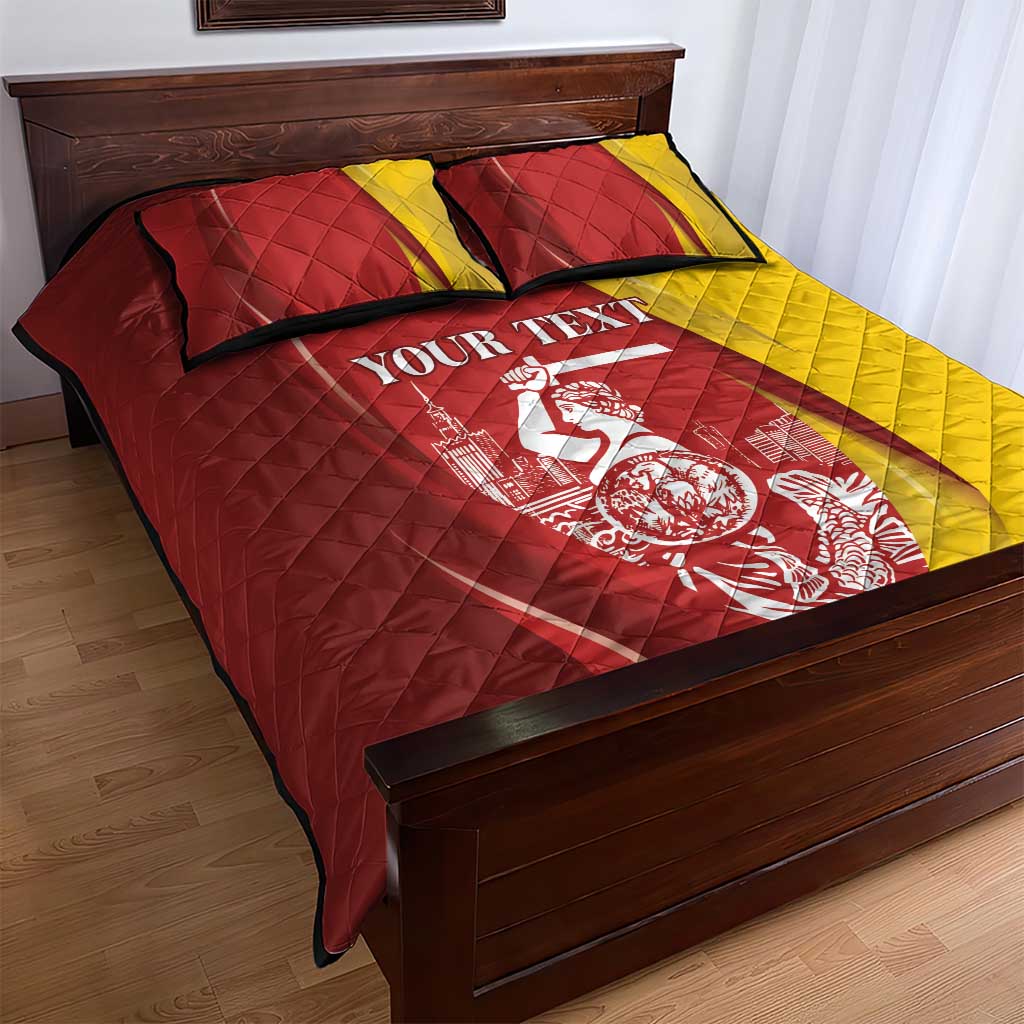 Warsaw Capital of Poland Personalized Quilt Bed Set Syrenka Warszawska Sporty Style
