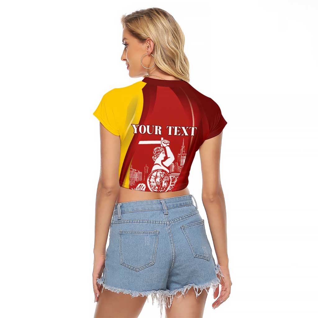 Warsaw Capital of Poland Personalized Raglan Cropped T Shirt Syrenka Warszawska Sporty Style