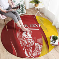 Warsaw Capital of Poland Personalized Round Carpet Syrenka Warszawska Sporty Style
