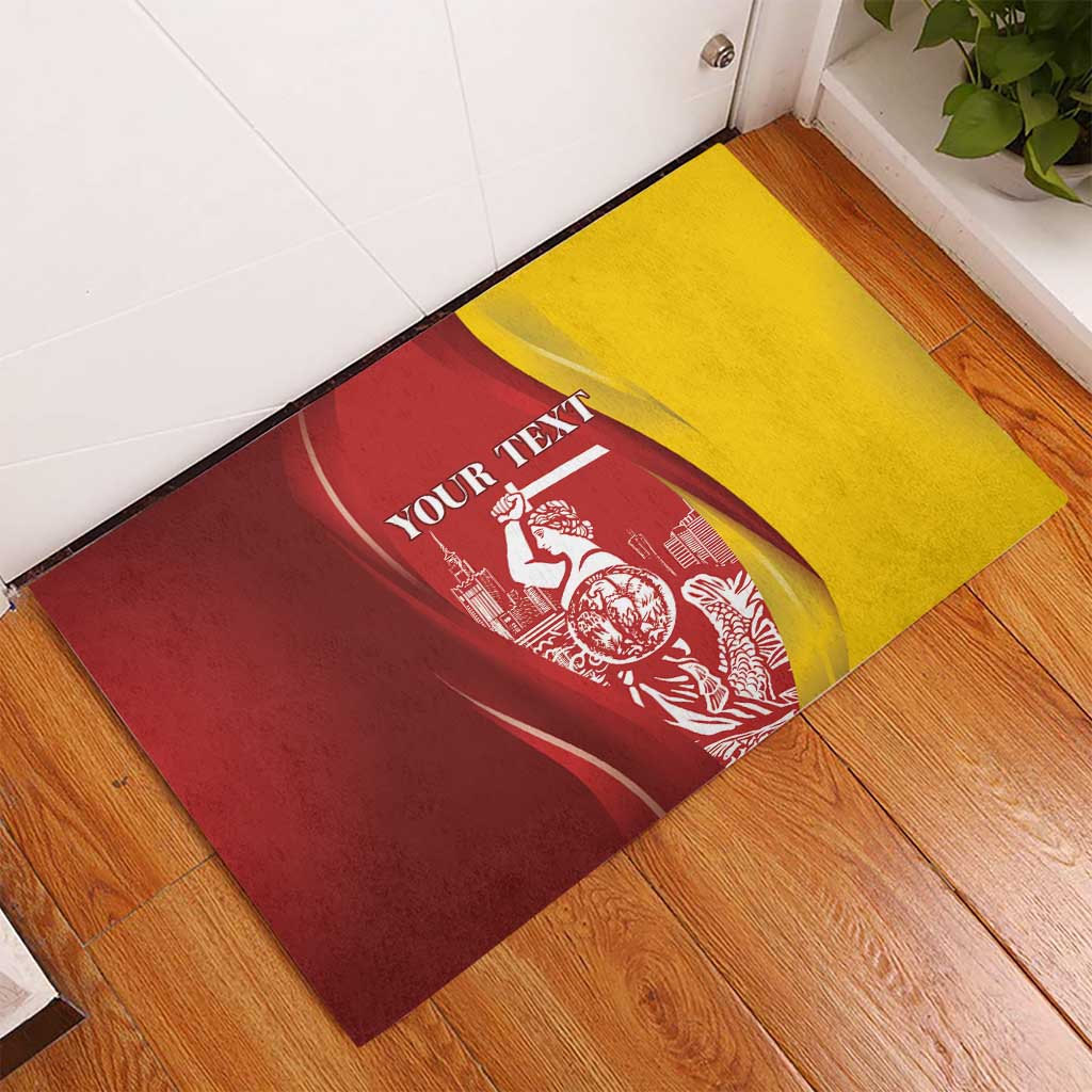 Warsaw Capital of Poland Personalized Rubber Doormat Syrenka Warszawska Sporty Style