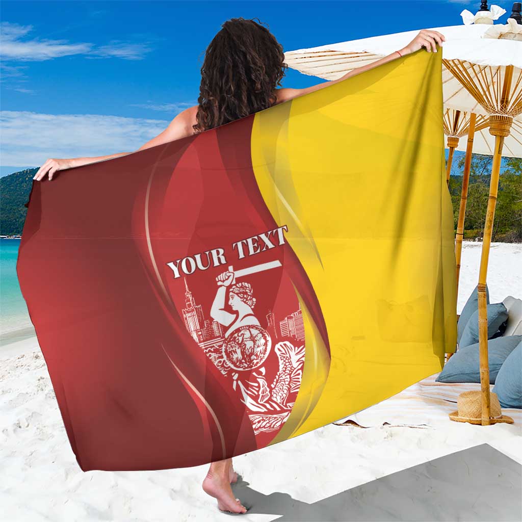 Warsaw Capital of Poland Personalized Sarong Syrenka Warszawska Sporty Style