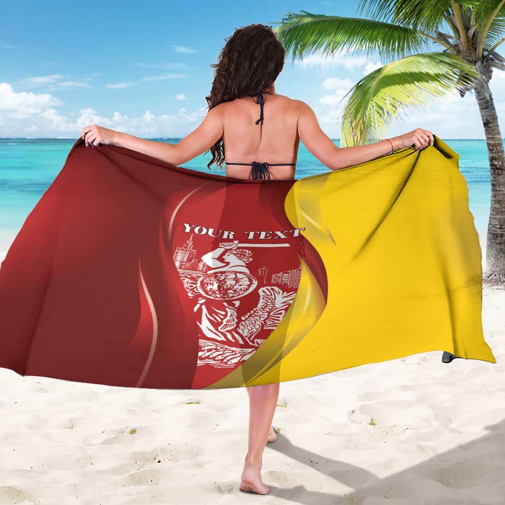 Warsaw Capital of Poland Personalized Sarong Syrenka Warszawska Sporty Style