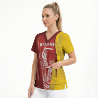 Warsaw Capital of Poland Personalized Scrub Top Syrenka Warszawska Sporty Style