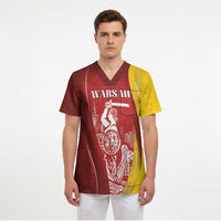 Warsaw Capital of Poland Personalized Scrub Top Syrenka Warszawska Sporty Style