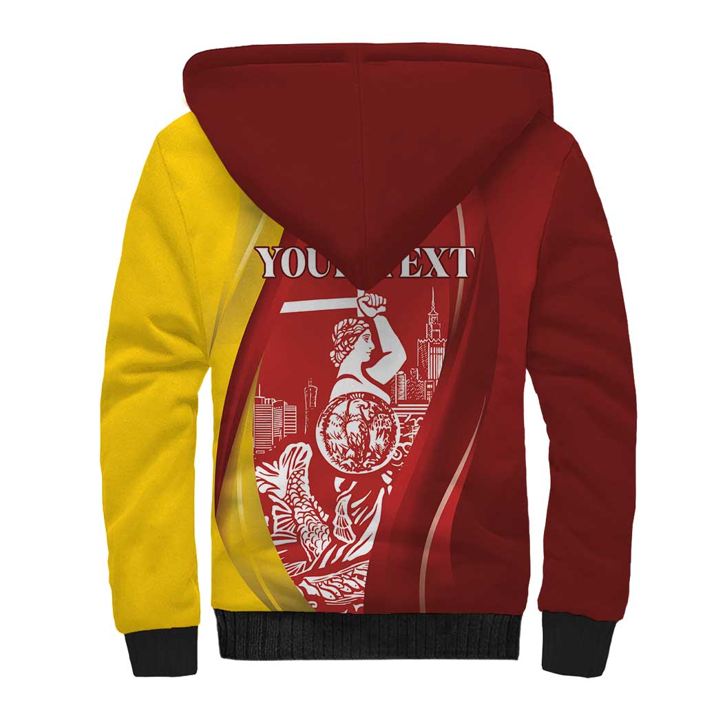 Warsaw Capital of Poland Personalized Sherpa Hoodie Syrenka Warszawska Sporty Style