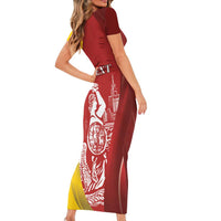 Warsaw Capital of Poland Personalized Short Sleeve Bodycon Dress Syrenka Warszawska Sporty Style