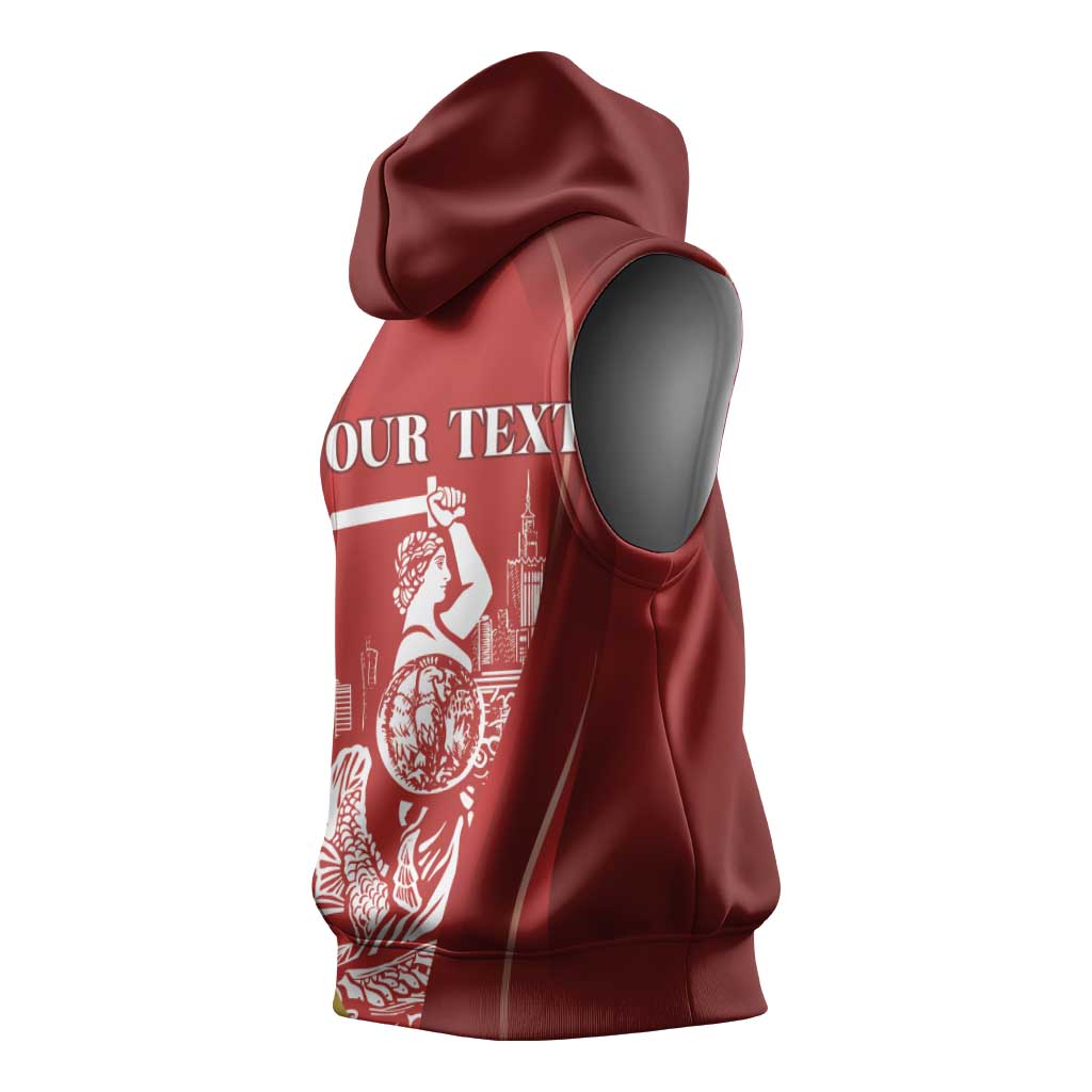 Warsaw Capital of Poland Personalized Sleeveless Hoodie Syrenka Warszawska Sporty Style