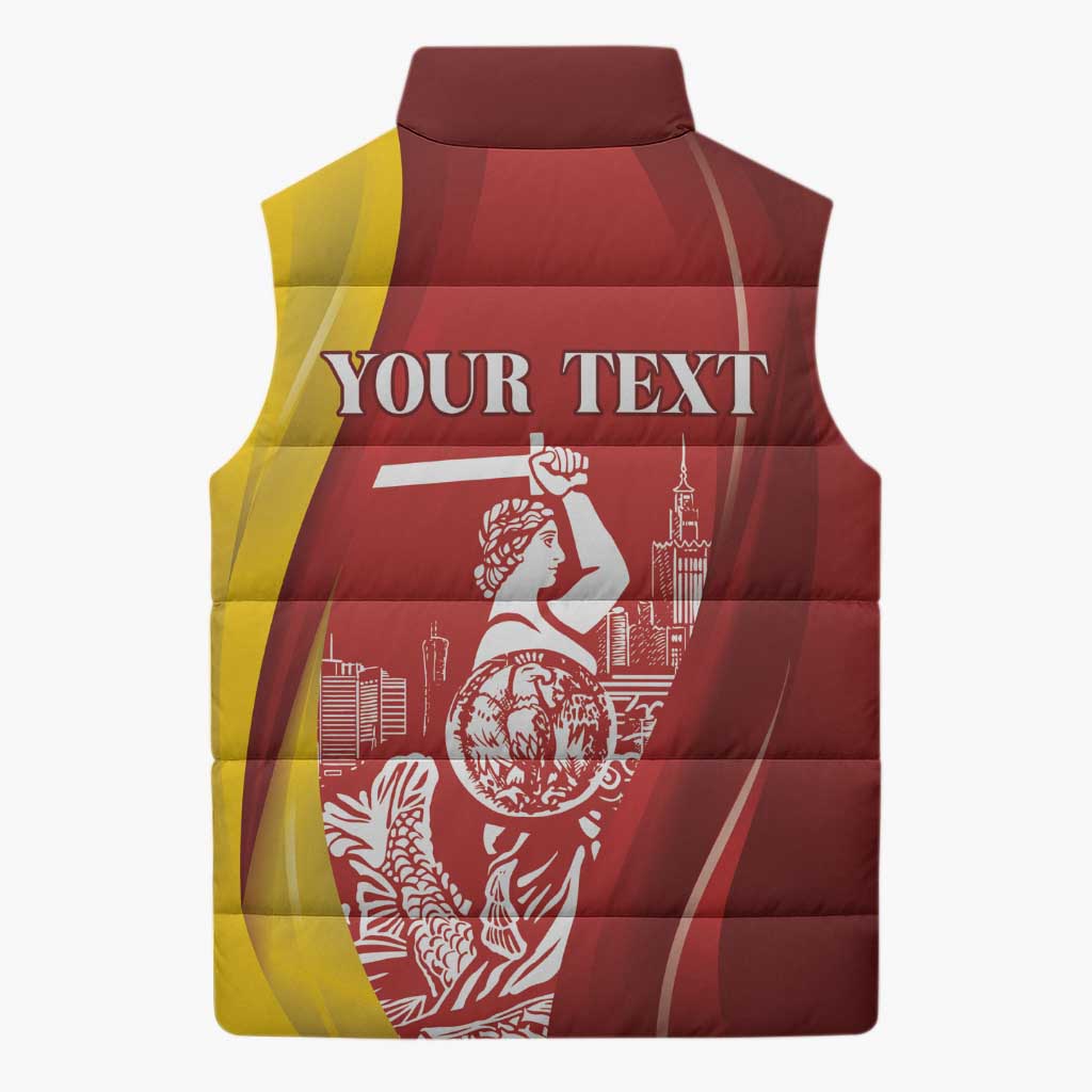 Warsaw Capital of Poland Personalized Sleeveless Puffer Jacket Syrenka Warszawska Sporty Style