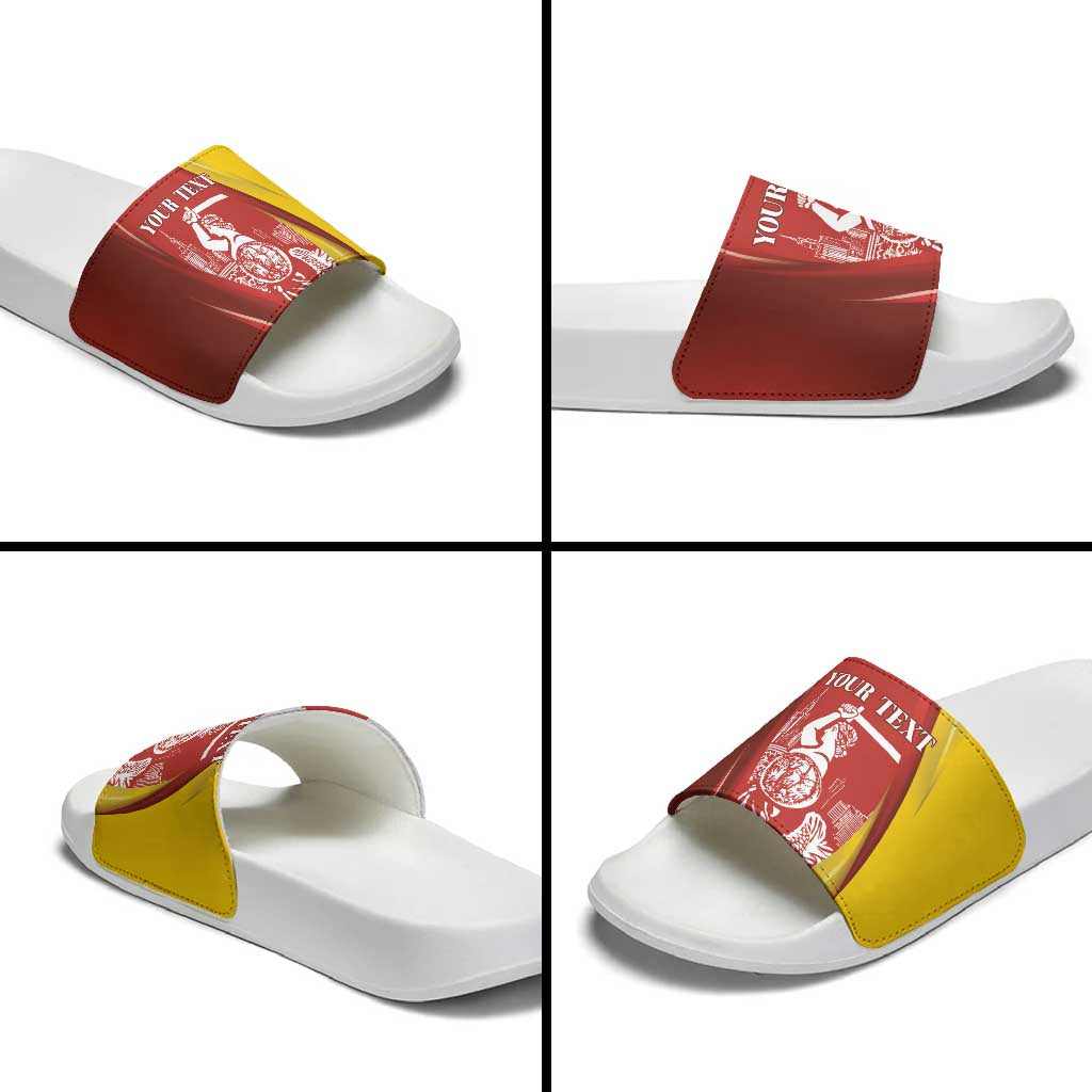 Warsaw Capital of Poland Personalized Slide Sandals Syrenka Warszawska Sporty Style